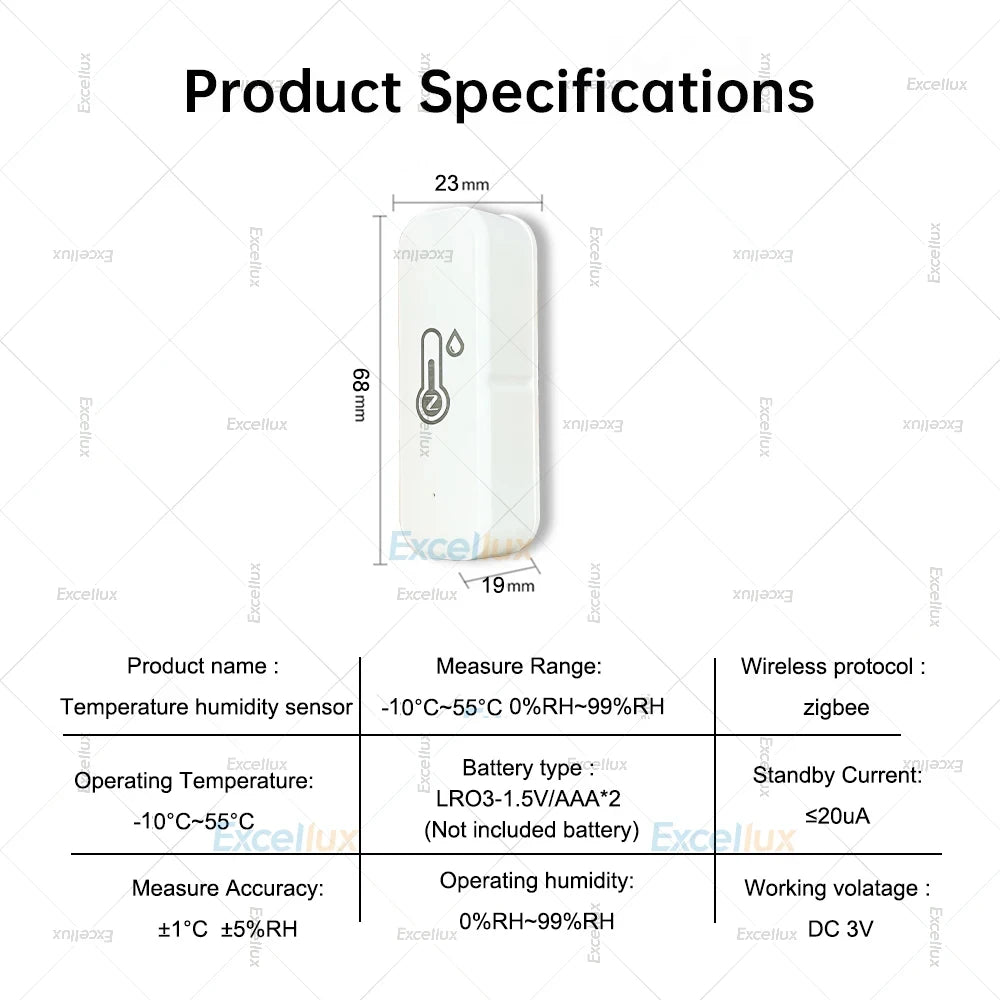 Tuya Zigbee Smart Temperature Humidity Sensor Outdoor IP65 Waterproof APP Remote Monitoring Works With Alexa Yandex Alice Z2MQTT