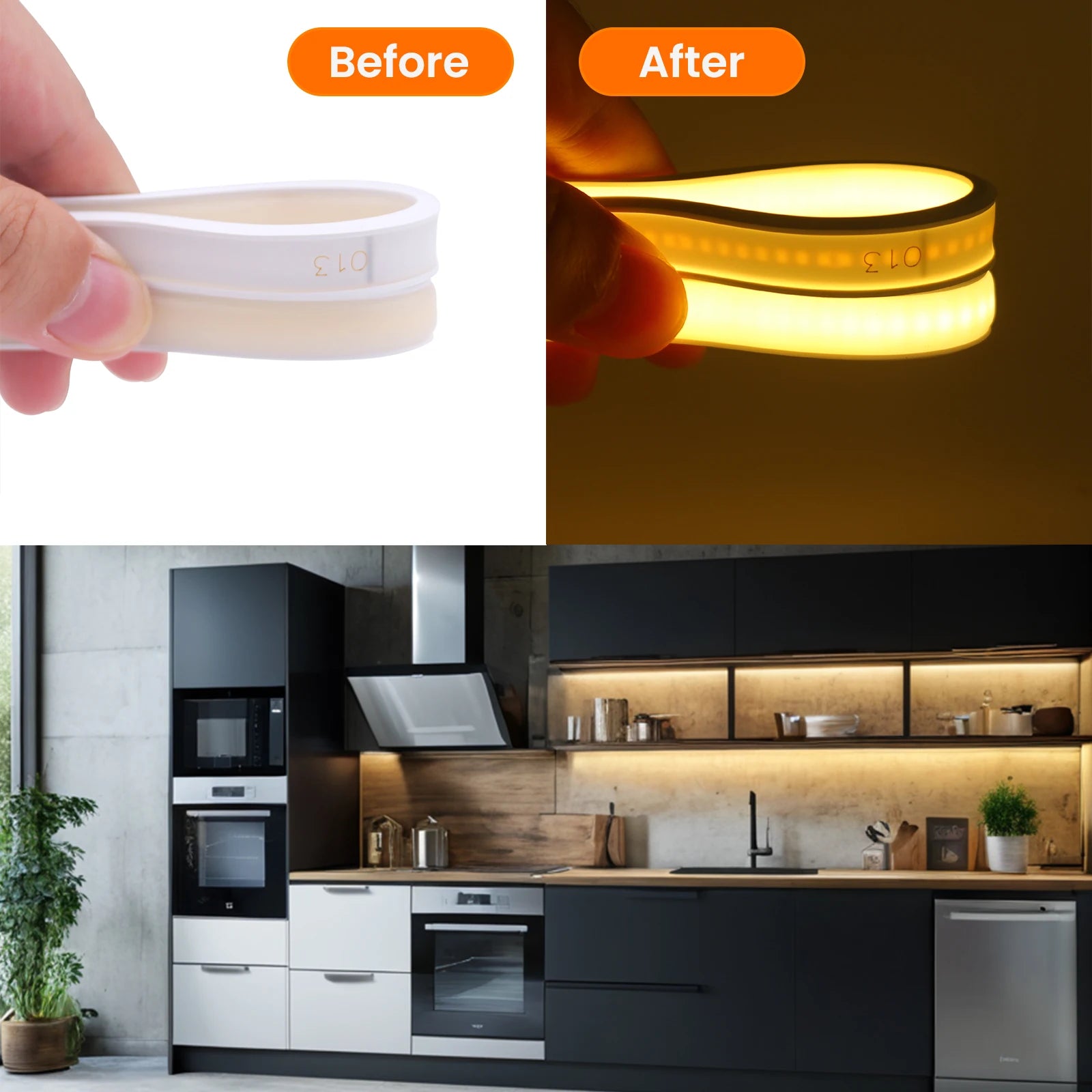 DC5V COB LED Strip With Switch 320Leds/m Flexible Neon Light USB Power Waterproof FOB LED Lights 3000K-6000K Ribbon Tape