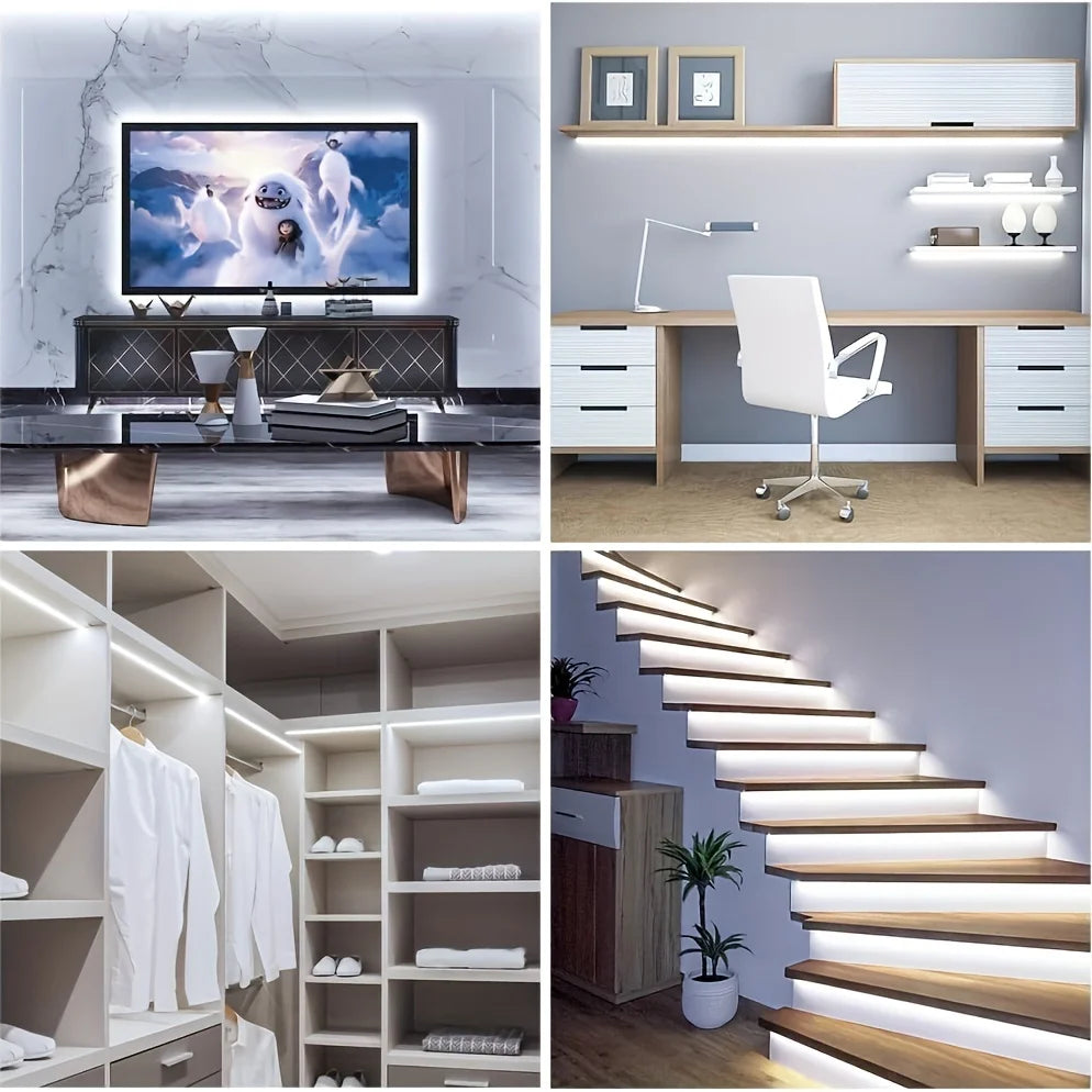 1M DC 5V Night Lights Lamp USB Gesture Sensor Dimmable 60 LEDs/m Strip Lights TV Backlight Kitchen Hand Sweep Waving Tape Diode