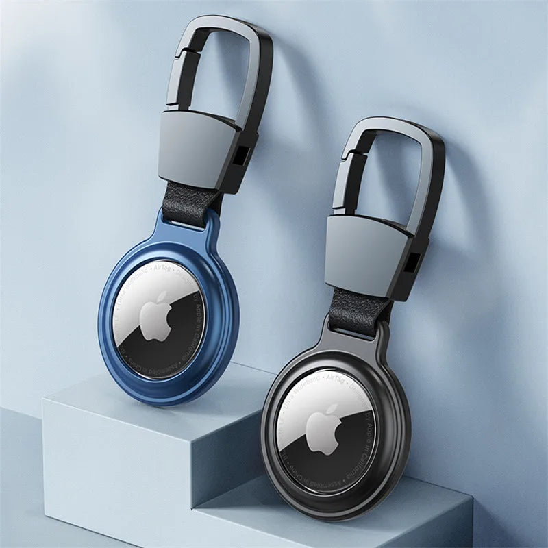 Luxury Metal Magnetic Adsorption Cover For Apple Airtag Locator Protective Sleeve Case For Air Tags Keychain Protector Bumper