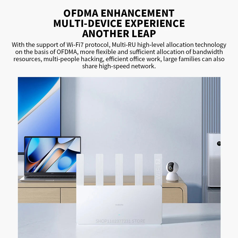 Xiaomi BE5000 Router Wi-Fi 7 Dual-Frequency Mesh Network 2.4/5GHz with 2.5G High-Speed Port IPTV OFDMA Signal Amplifier for Home