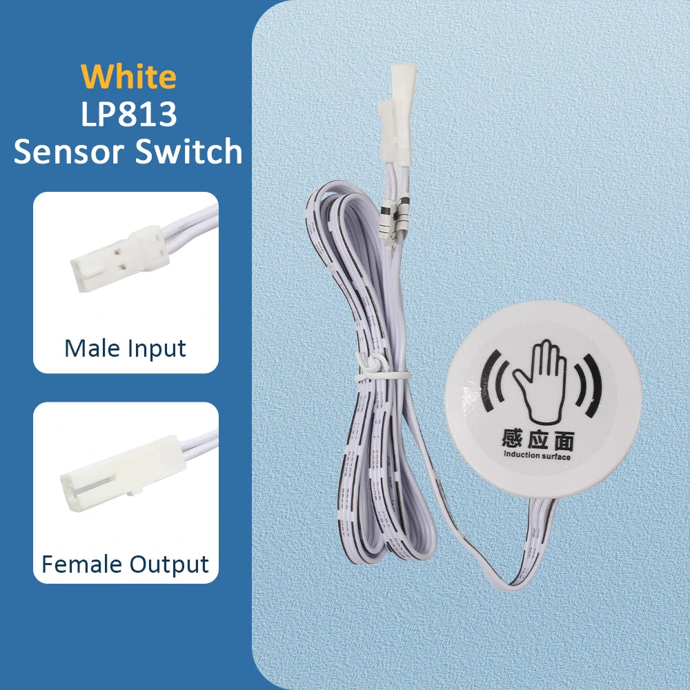 Penetrable 25mm Wood Touch Sensor LED Light Switch 5V 12V 24V 60W Hand Sweep Dimmable Touch Dimmer for Mirror Cabinet Shelf Lamp