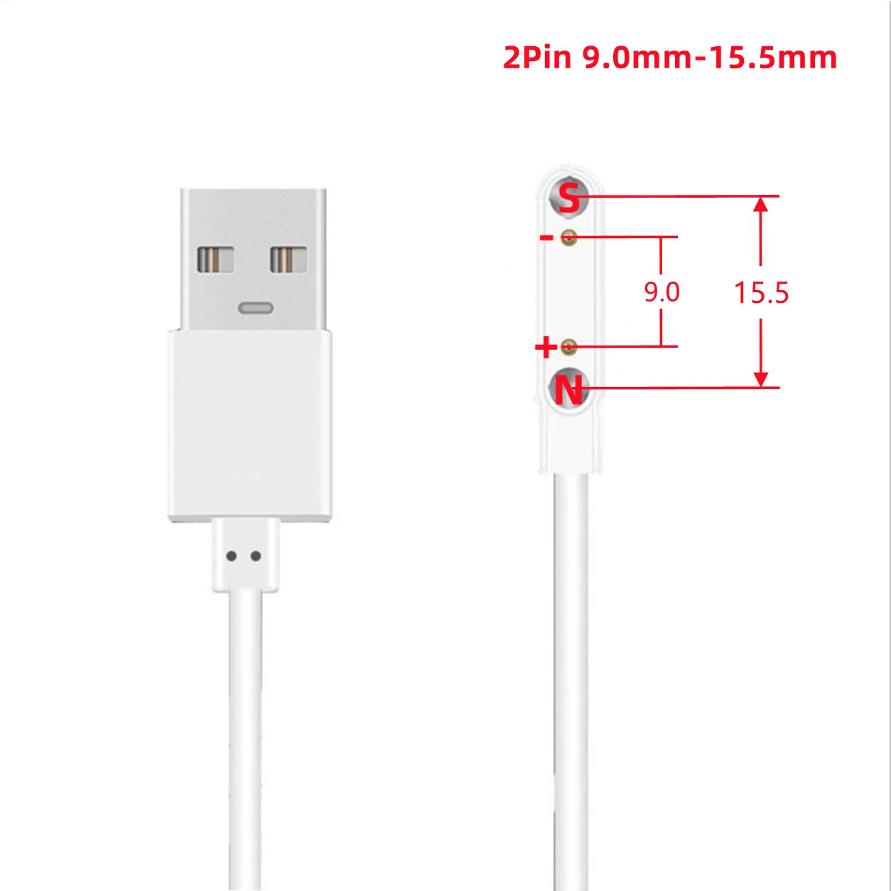 Smart Watch Magnetic Charging Cable USB Charger 2Pin 4Pin Long Power Adapter Line For Smartwatch Juicer Facial Beauty Devices