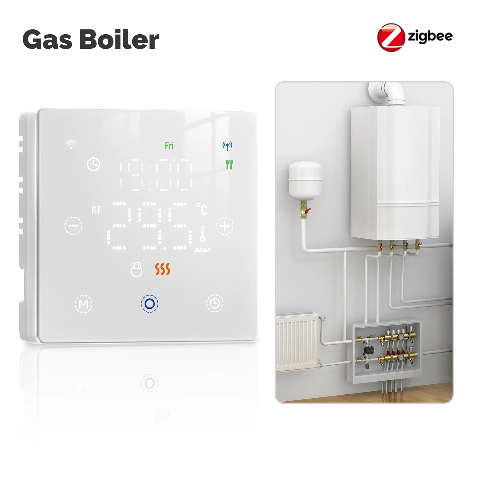 MOES Tuya WiFi/ZigBee Smart Thermostat Battery-Powered Thermoregulator Gas Boiler Temperature Controller by Alexa Google Home