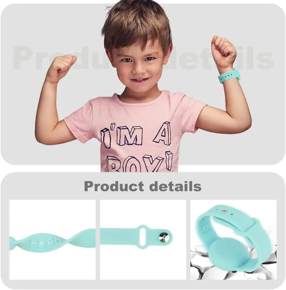 Waterproof AirTag Bracelet for Kids, Hidden Silicone Wristband for AirTag,Secure Holder Strap Band for Child Toddler Protection
