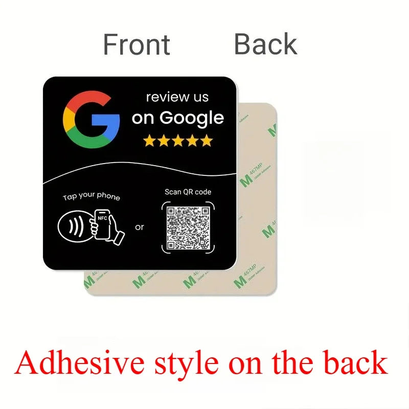 13.56Mhz programmable Google Review Card NFC station table NFC Google Reviews display bending card standing brand bracket