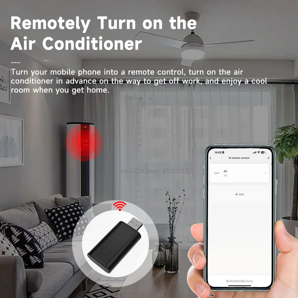 Tuya USB WiFi Smart IR Remote Control Universal Infrared Air Conditioner Remote Works with Alexa Google Assistant
