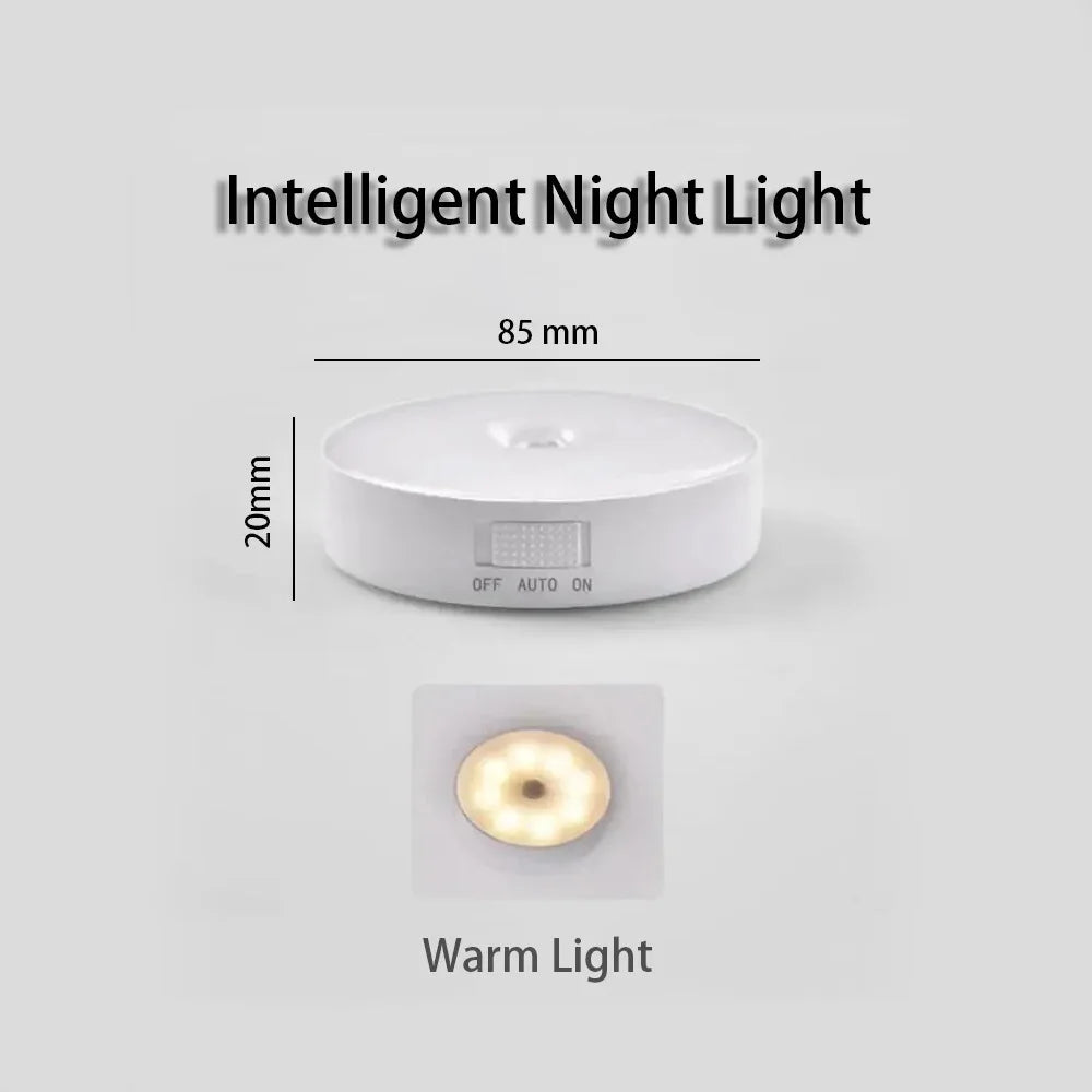 LED Night Lamp Human Body Sensor Automatic Lighting Type-C Charging Wireless Magnetic Magentic Night Light Smart Light Bathroom