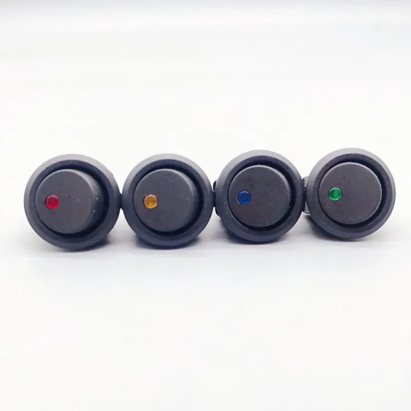 1/4pcs Car 12V 3 Pin Round Rocker Dot Boat LED Light Toggle Switch SPST ON/OFF,5A 250V/10A 125V AC
