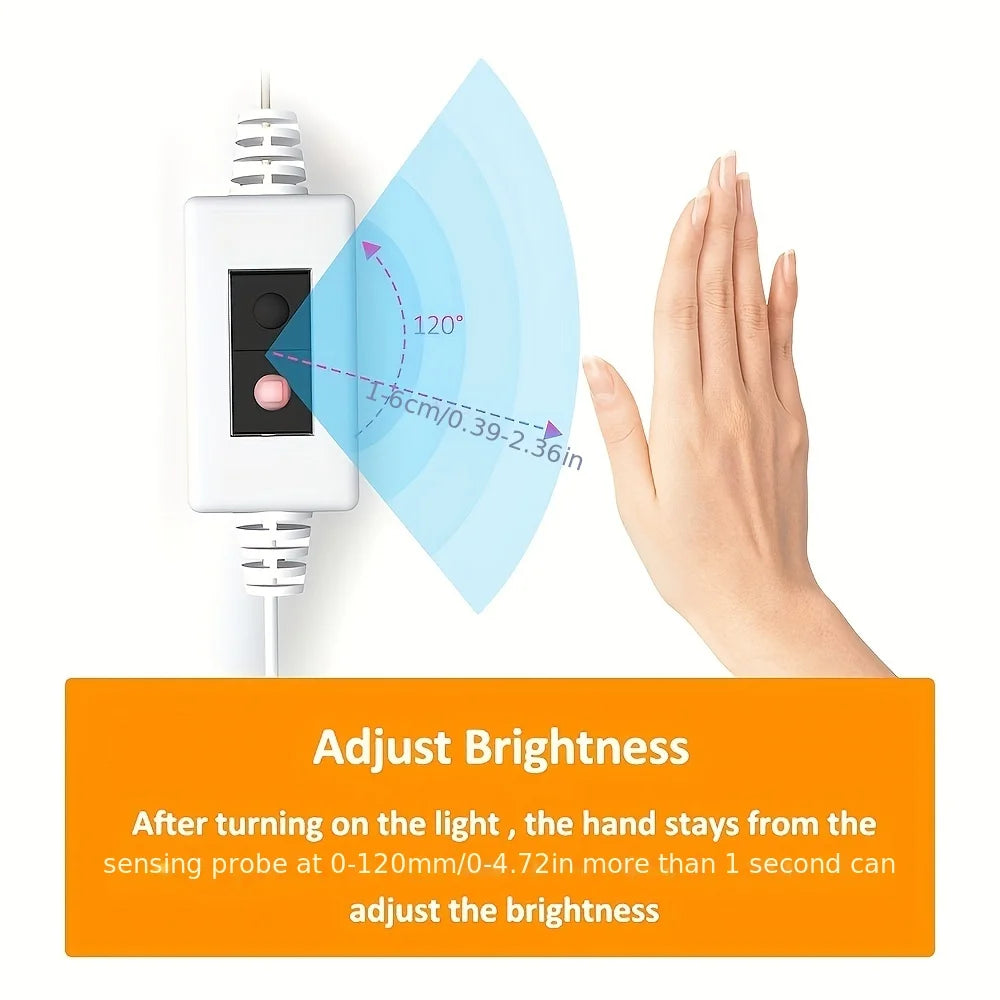 1M DC 5V Night Lights Lamp USB Gesture Sensor Dimmable 60 LEDs/m Strip Lights TV Backlight Kitchen Hand Sweep Waving Tape Diode