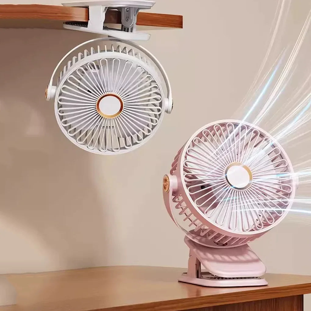 Clip Fan 5 Speed Electric fan USB Quiet Mini Home Office Desk Fans Air Cooler Outdoor Portable Cooling Clip on Fan for Strollers