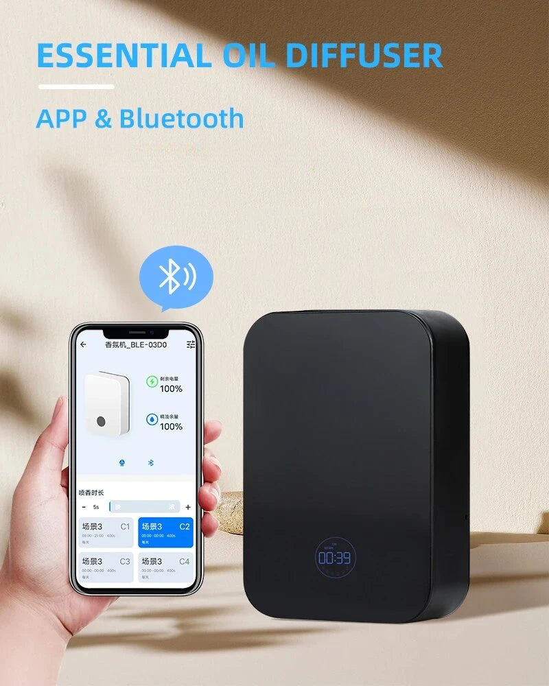 Intelligent Waterless Diffuser Essential Oil Aromatherapy Diffuser 150ml Capacity 300m³ Large Space For Home Office Store Hotel