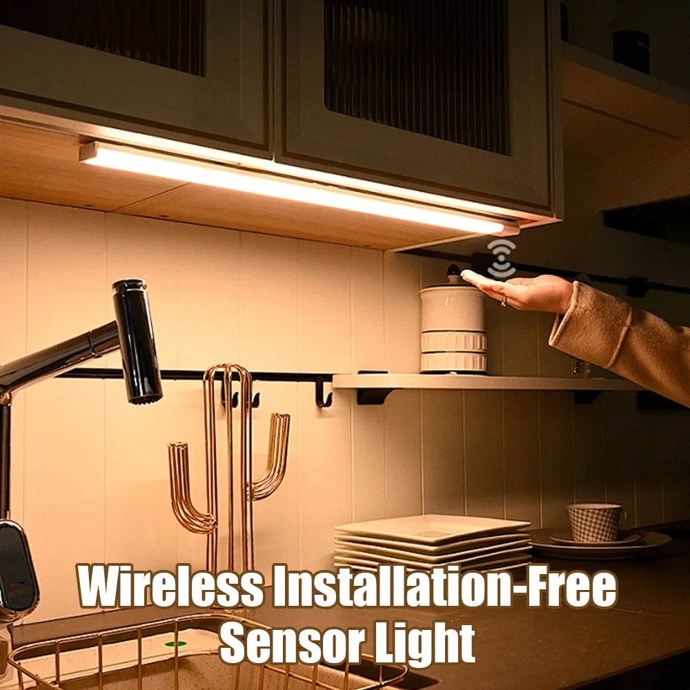 Night Light LED Motion Sensor Under Cabinet Lights USB Rechargeable Portable Lamp Lighting Bar For Bedroom Kitchen Accessories