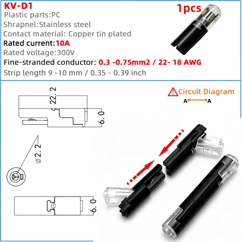 Quick Wire Connection T-Type No Wire Cutting LED Solder-Free Wire Connector Piercing Style Parallel Line Distributor