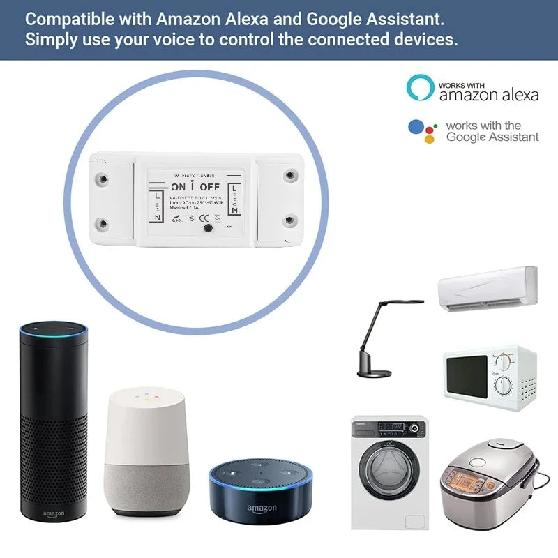 Basic WiFi Switch Relay Module DIY MINI Home Switch SmartLife APP Wireless Voice Remote Control Timer Switch Alexa