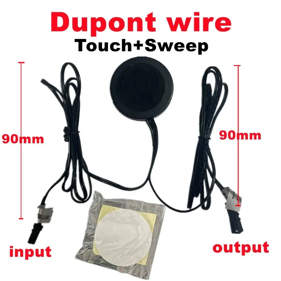 Aswesaw Sweep Dimmer Sensor Penetrating Switch DC 5V 12V 24V Wood Panel Touch Switch LED Dimmable Touch Sensing Hidden