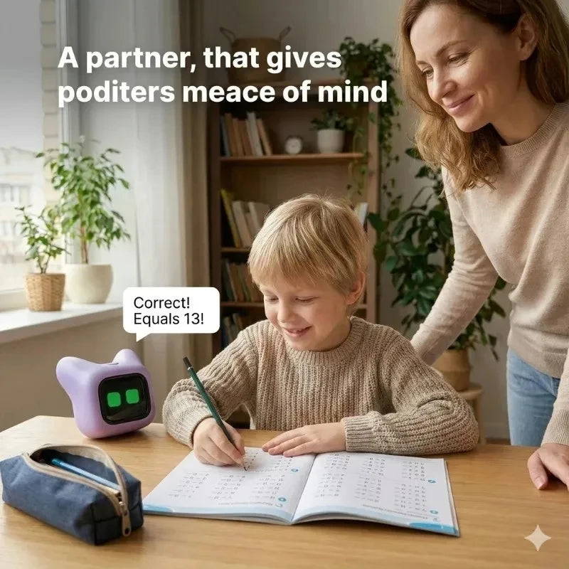 Dual Use Car & Home AI Pet Robot Dynamic Expression Voice Interaction Magnetic Fast Charging Smart Companion Toy For Boys Girls