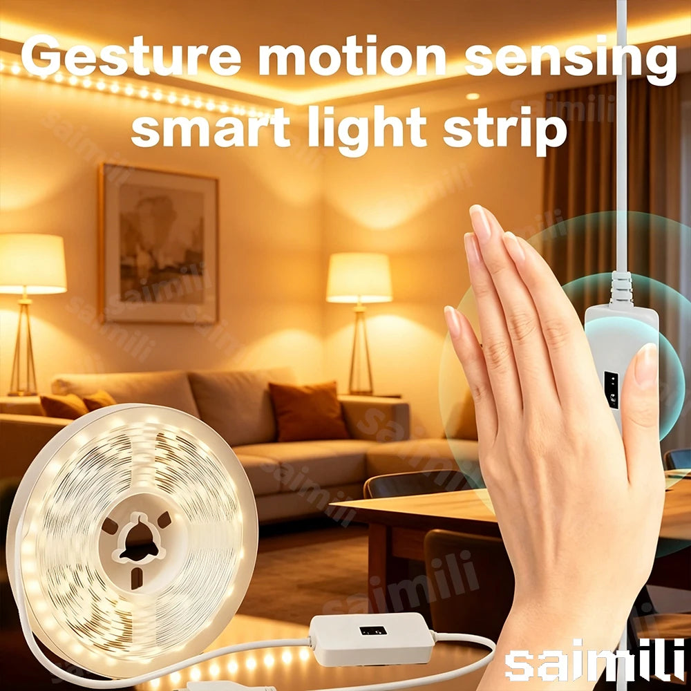 LED Strip Light Hand Sweep Sensor 5V USB 2835 Dimmable Diode Lights TV Backlight Festoon Cabinet Lamp Home Decoration Lighti