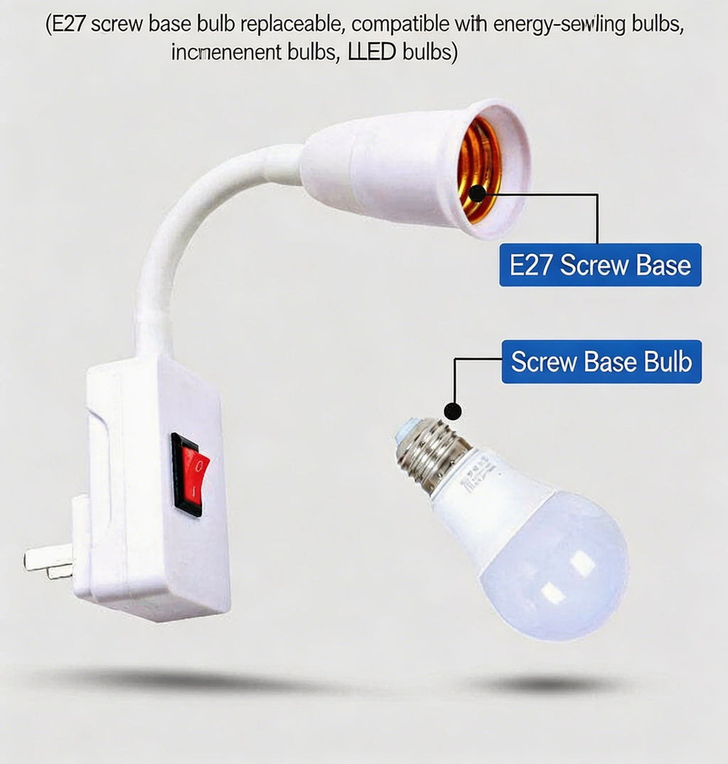 Plug-in LED Night Light With Switch Super Bright Energy Saving Socket Lamp Bedroom Bedside Wall Home Indoor Lighting
