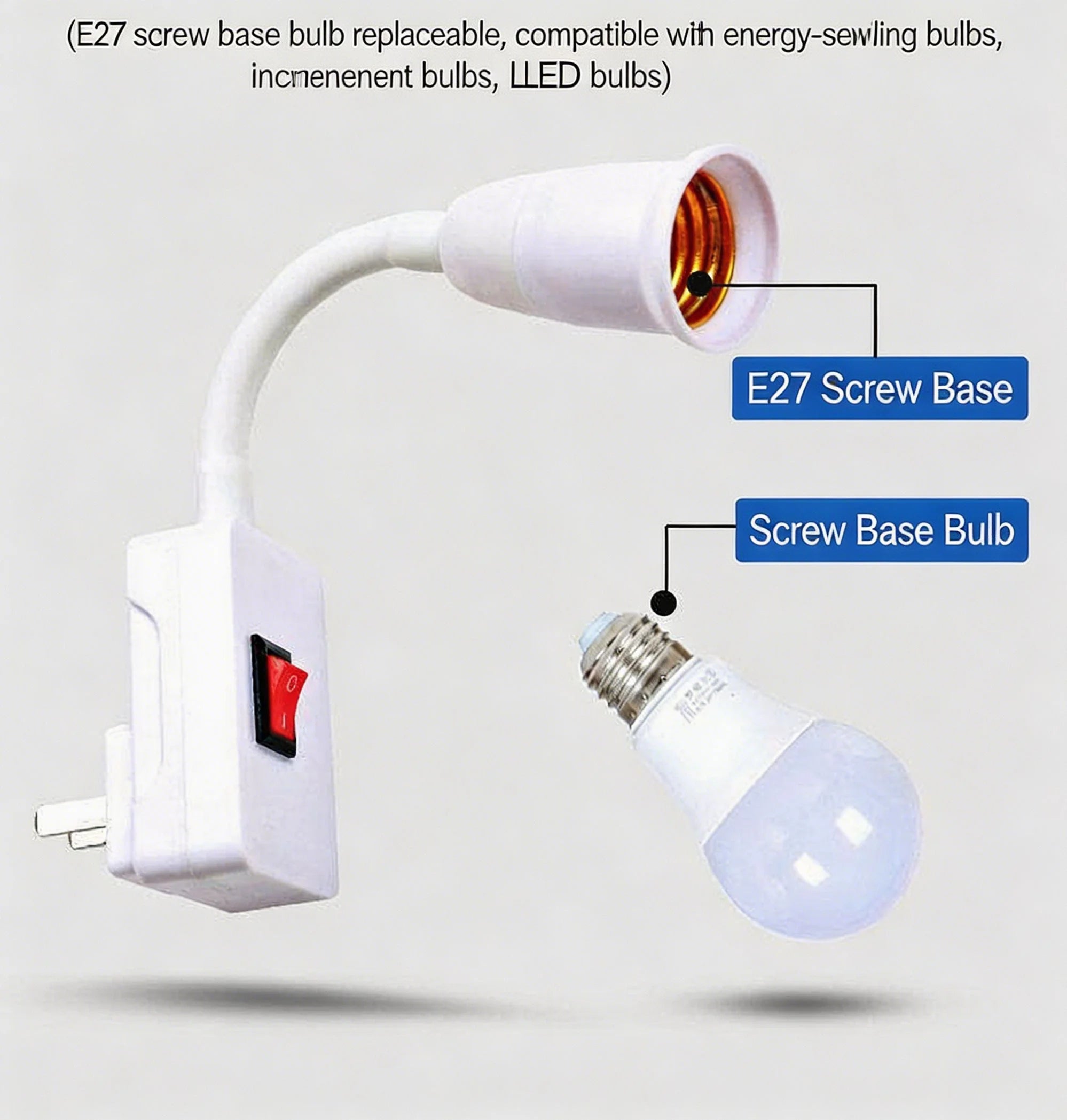 Plug-in LED Night Light With Switch Super Bright Energy Saving Socket Lamp Bedroom Bedside Wall Home Indoor Lighting