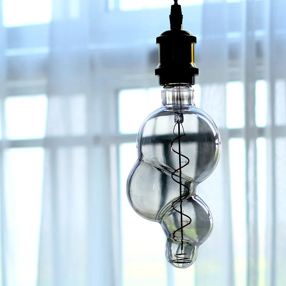 TIANFAN Vintage Led Bulb Small Bubble 4W φ95mm Dimmable 110V 220V Edison Led Filament Decorative Light Bulb E26 E27 Smoke