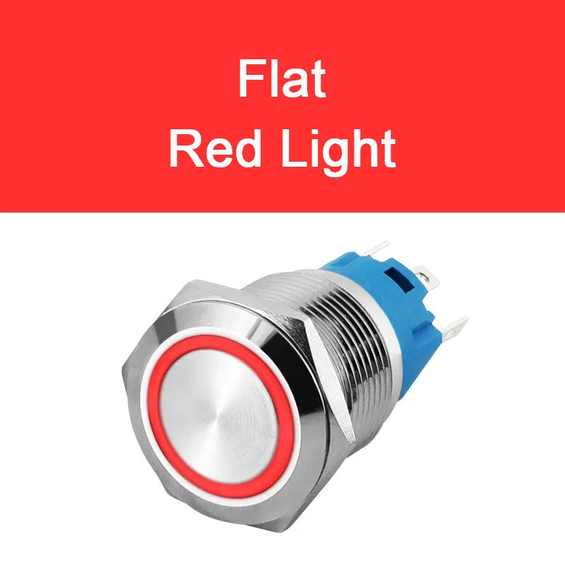 12mm 16mm 19mm 22mm metal push button on off switch power LED light Waterproof Flat circular button 3v 6v 12v 24v 110v 220v ip65