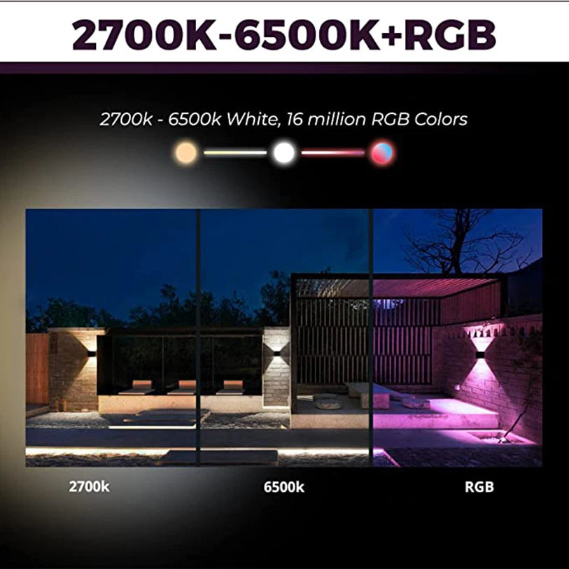Tuya Outdoor LED Wall Lamp Smart Life APP Control Adjustable Angle RGBCCT Wall Lights,Work with Alexa Google Home