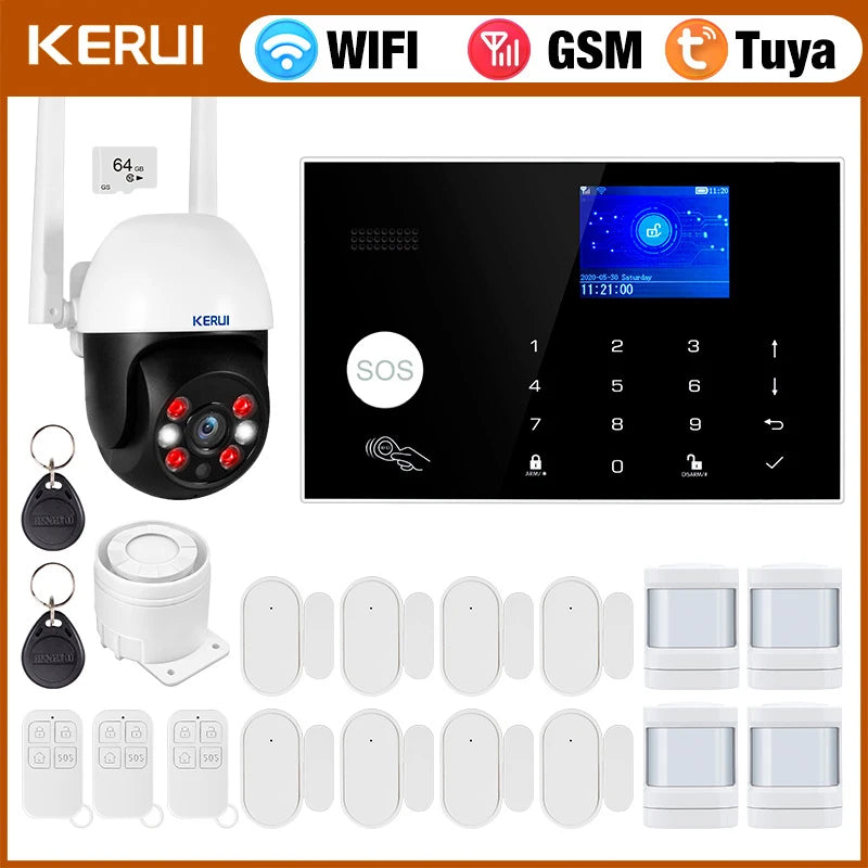 KERUI G30 Alarm System for Home WIFI GSM Security Alarm Panel with Temperature and Humidity Display Work Alexa Tuya Smart App