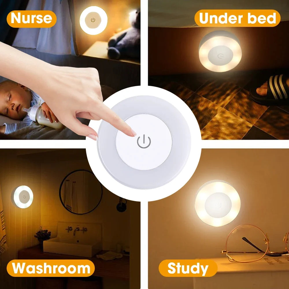 LED Touch Sensitive Night Light Dimmable Wall Light Portable USB Rechargeable Night Light for Living Room and Bedroom Lighting