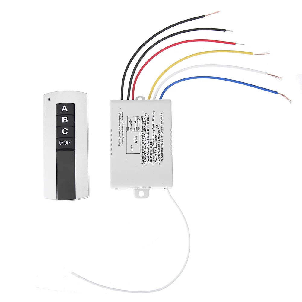 220V Smart Digital Wall Switch Lamp Wireless Radio Remote Control Crystal Lamp Modern Wall Ceiling Lamps 1/2/3 Ways