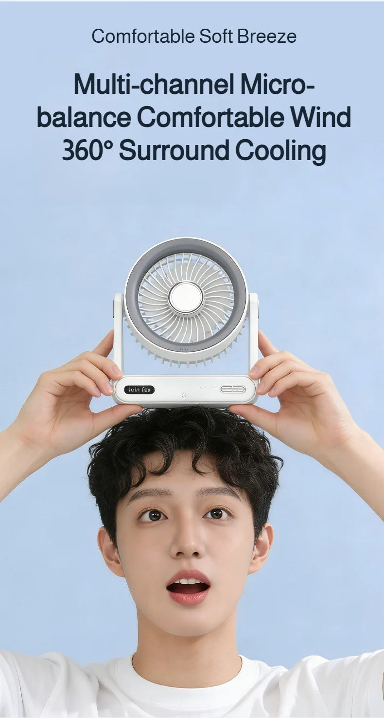 Smart Voice Control Desk Fan with Timer Wall Mountable Mini Circulation Fan for Home and Office Use