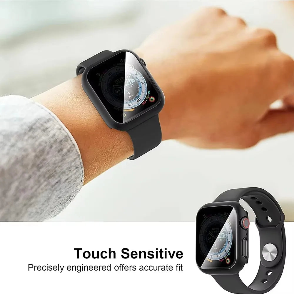 Privacy Glass+Case For Apple Watch 10 42mm 46mm Tempered Anti-Peeping Screen Protector Cover For iWatch series 10 Accessories