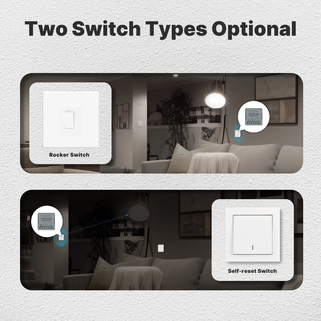 MOES Tuya WiFi Zigbee Mini DIY Smart Switch Module 1-4 Gang Timer Home Automation Compatible with Google Home Alexa