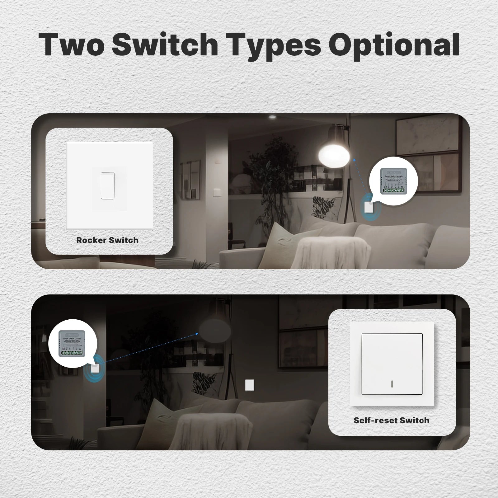 MOES Tuya WiFi Zigbee Mini DIY Smart Switch Module 1-4 Gang Timer Home Automation Compatible with Google Home Alexa