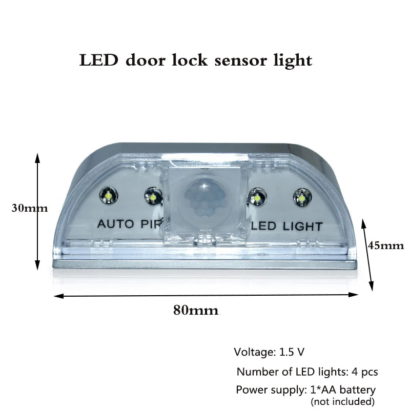 LED Door Lock Lamp Motion Sensor Intelligent Detector Lamp Keyhole Kitchen Stairway Cabinet Light Home Wall Lamp