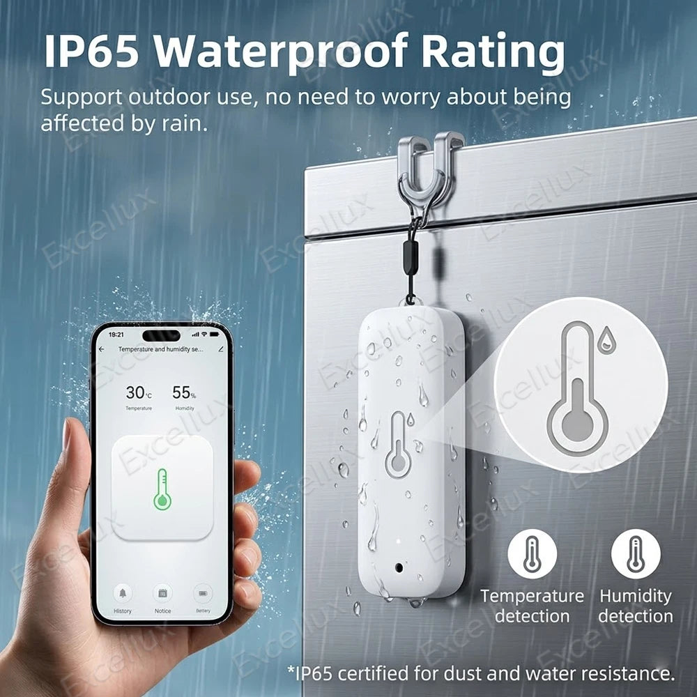 Tuya Zigbee Smart Temperature Humidity Sensor Outdoor IP65 Waterproof APP Remote Monitoring Works With Alexa Yandex Alice Z2MQTT