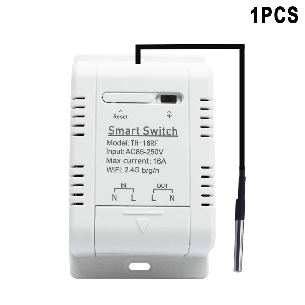 Smart Temperature Humidity Wifi Switch 10A 2000W Intelligent Monitoring Thermostat Compatible with Ewelink Alexa Google Home