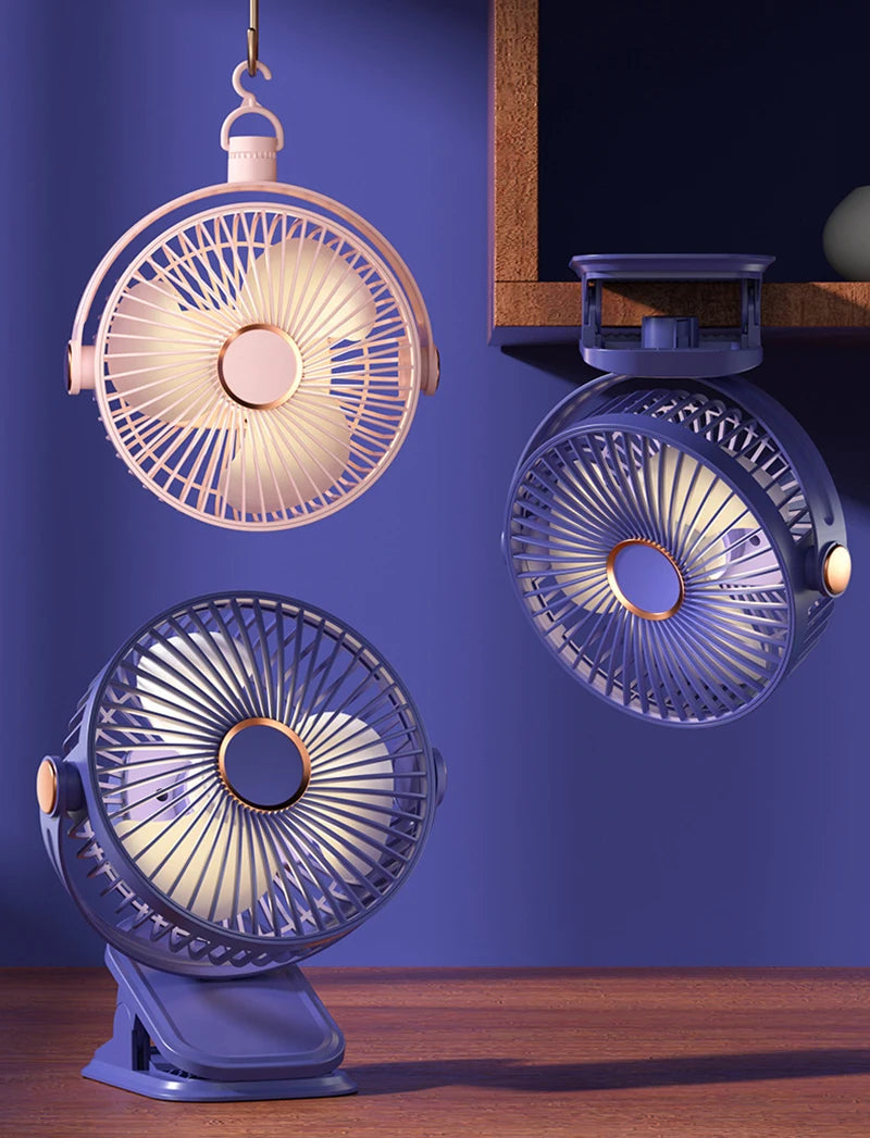 Clip Fan 5 Speed Electric fan USB Quiet Mini Home Office Desk Fans Air Cooler Outdoor Portable Cooling Clip on Fan for Strollers