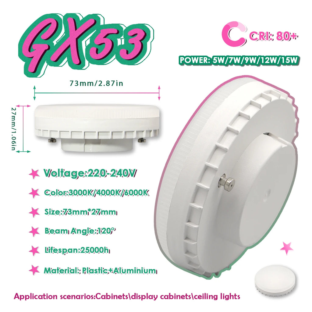 1-20pcs Hight Quality LED GX53 Bulb Spot Light 5W-15W 220V Reflector 50W Equivalent 3000K 4000K 6000K Retrofit The Fittings