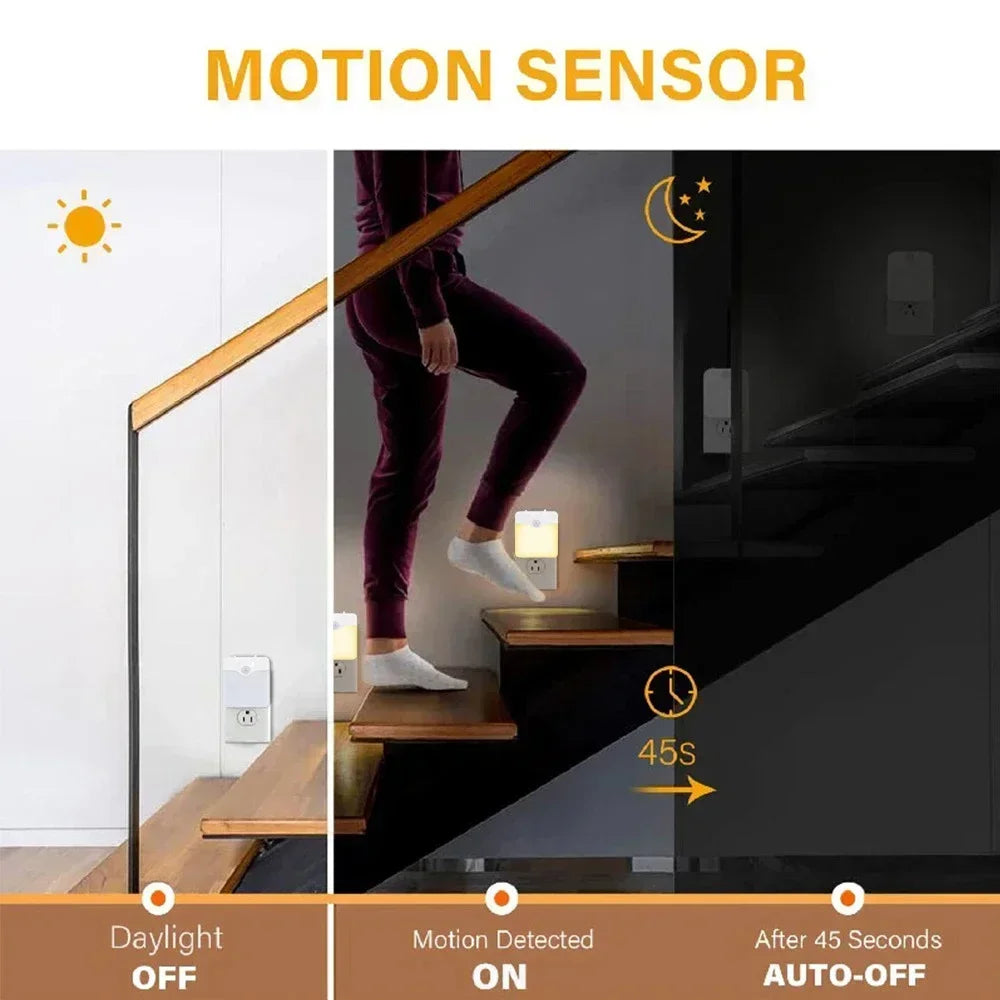 LED Night Lamp Wireless Motion Sensor Light US EU UK AU Plug Sensor Night Lamp Dimmable Lights for Bedroom Corridor Lighting
