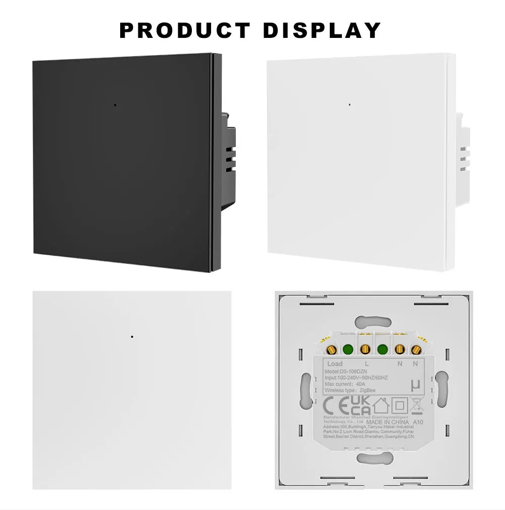 Zigbee Water Heater Large Button Switch Remote and Timer Control Tuya Smart Life App Compatible with Alexa and Google Home