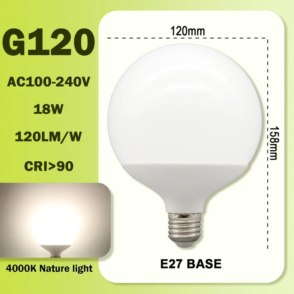 Energy Saving LED Bulb G80 G95 G120 Global Light Lamp E27 Bubble Ball Bulb 3PCS Pack RA90 White Warm White LED 110V 220V
