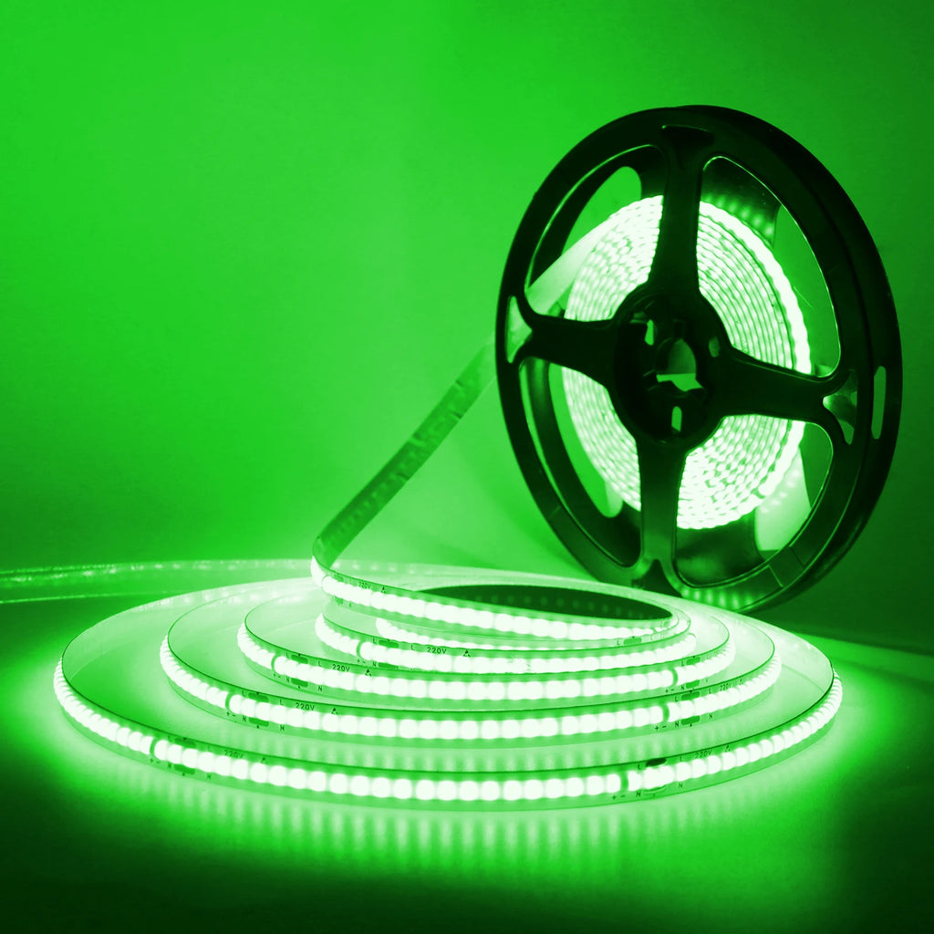 220V COB LED Strip Light 5M 10M 15M 20M Flexible Tape No Need Driver High Brightness 240LEDs RA90 Red Blue White Linear Lighting