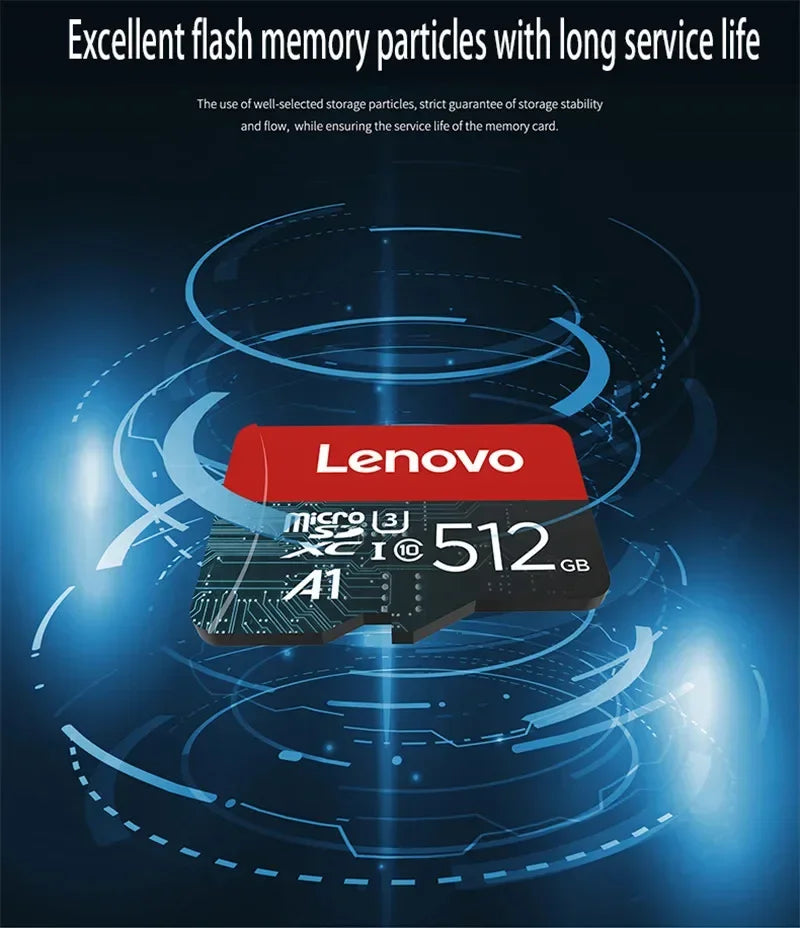 Lenovo 1TB Memory Micro Card Class 10 High Speed 4K Video TF Flash SD Cards 2TB 1TB 256GB 128GB TF Card for Phones Camera Drone
