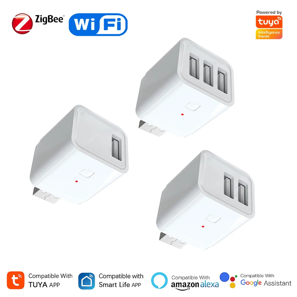 Tuya WiFi/Zigbee Smart USB Adapter Plug 1/2/3 Gang Smartlife APP Timing DIY ON/OFF Controller Works with Alexa Google Home