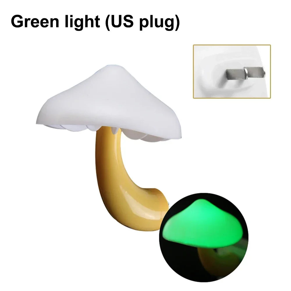Christmas Gift LED Night Lights Mushroom Shape Automatic Sensor Bedroom Decor Wall Lamps for Kid Room Bedside Lamp US/EU Plug