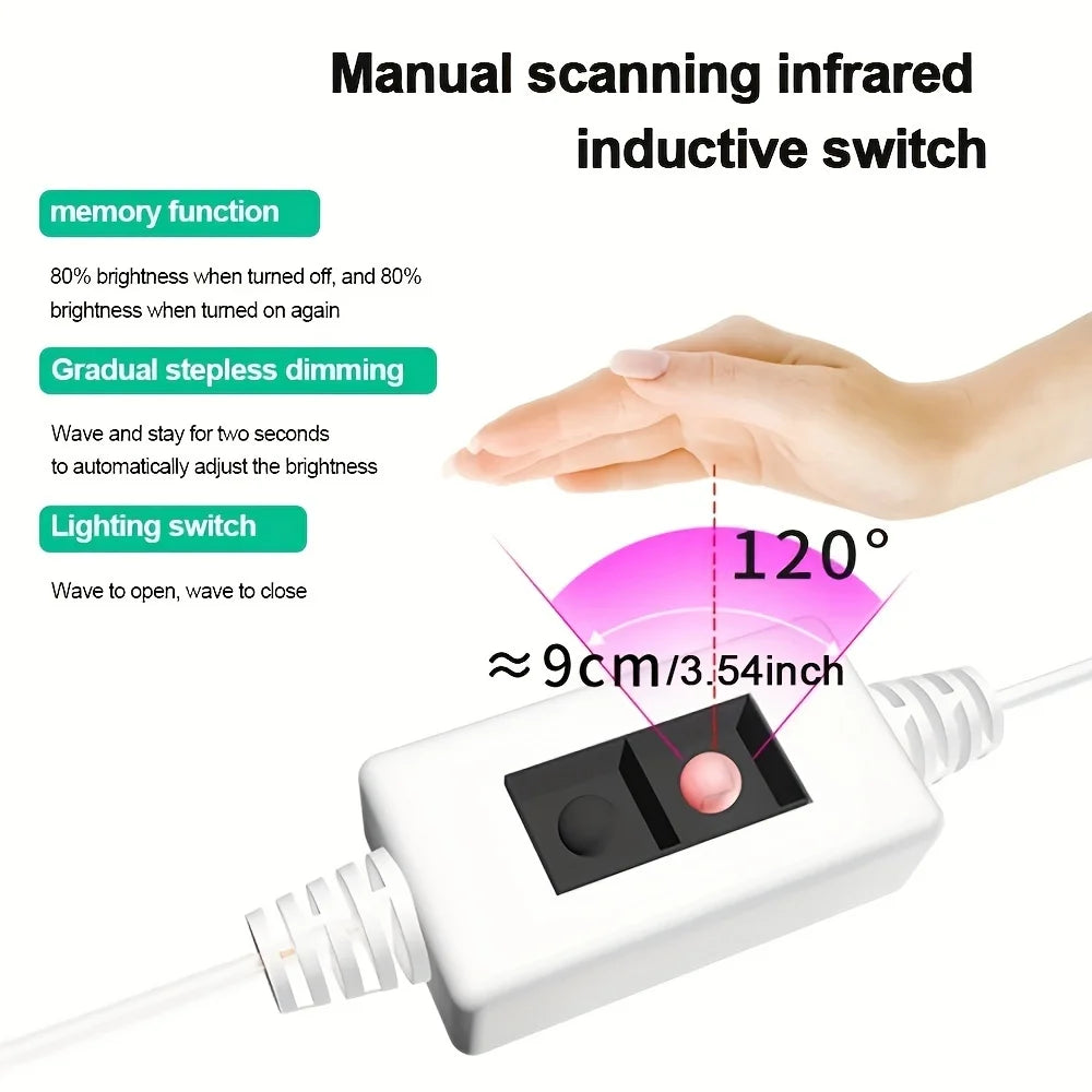 1M DC 5V Night Lights Lamp USB Gesture Sensor Dimmable 60 LEDs/m Strip Lights TV Backlight Kitchen Hand Sweep Waving Tape Diode