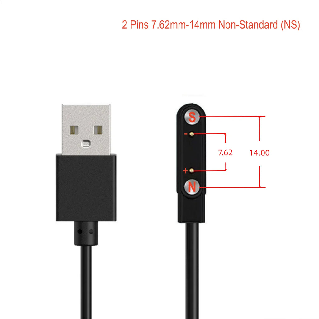 Smart Watch Magnetic USB Charger 2pin 4pin Charging Cable Line Cord Power Adapter Long Wire For Smartwatch Juicer Beauty Devices