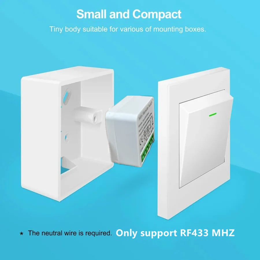 Wireless Smart Switch Light 433MHz 1/2/3Gang 86 Wall Panel Switch with Remote Control Mini Relay Receiver for Home Led Light