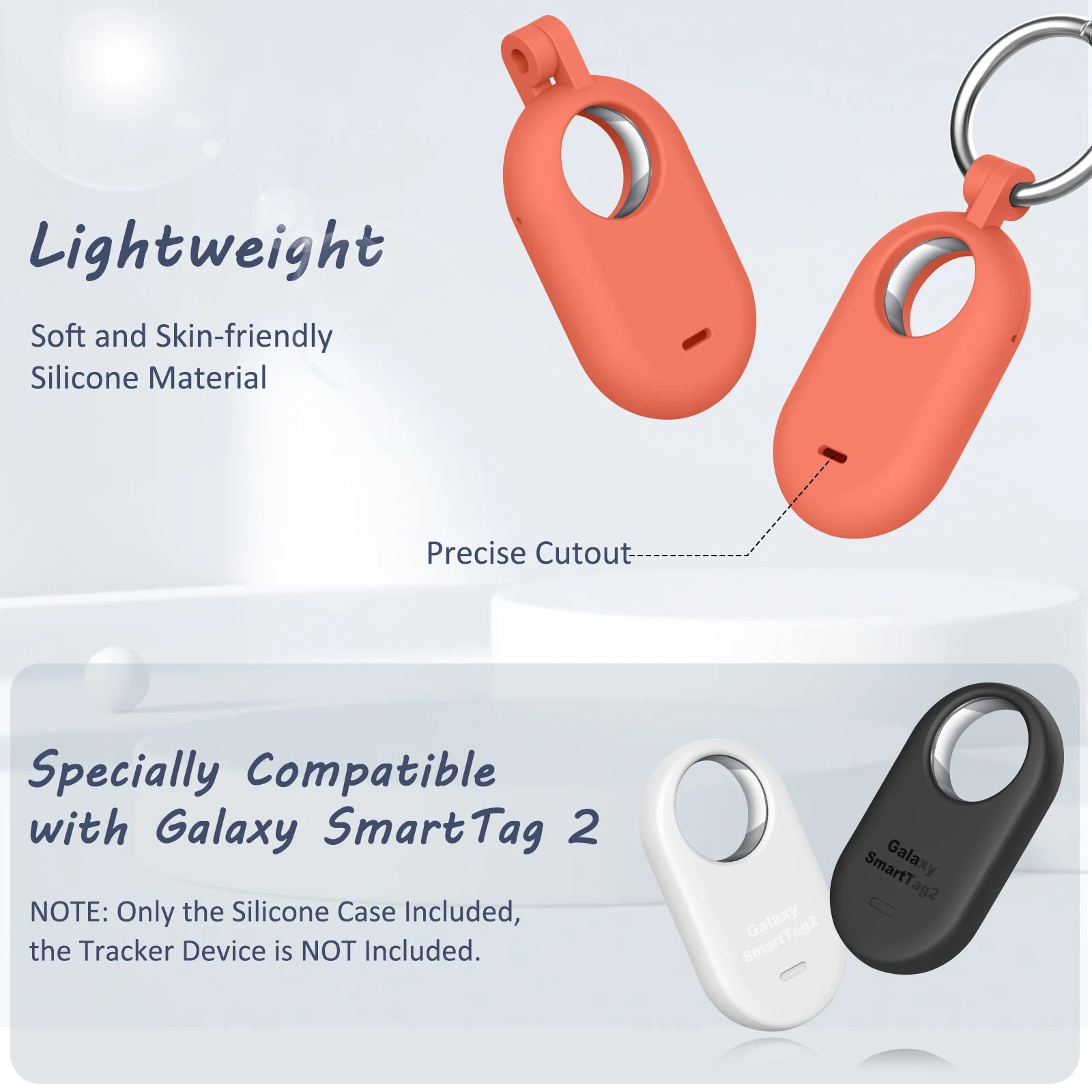 For Samsung Galaxy SmartTag 2 Locator Tracker Case Keychain Anti-Scratch Protective Skin Cover For SmartTag 2 Tracker Holder